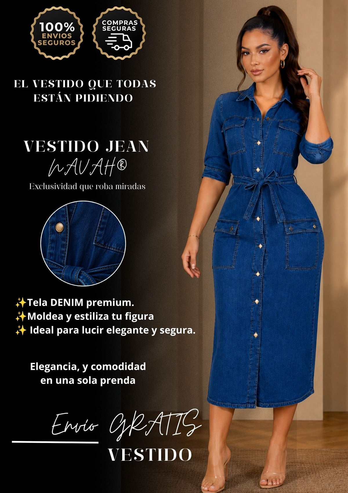 VESTIDO JEAN CELESTE®